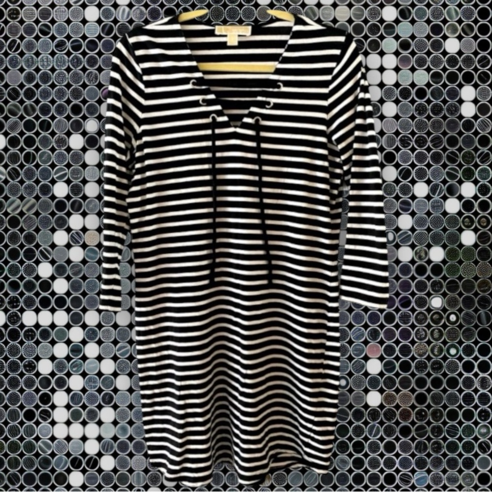 Michael Michael Kors T-shirt Sheath Dress, Mini, Sz S, Stretchy, Cotton​​, Geo - Picture 12 of 13